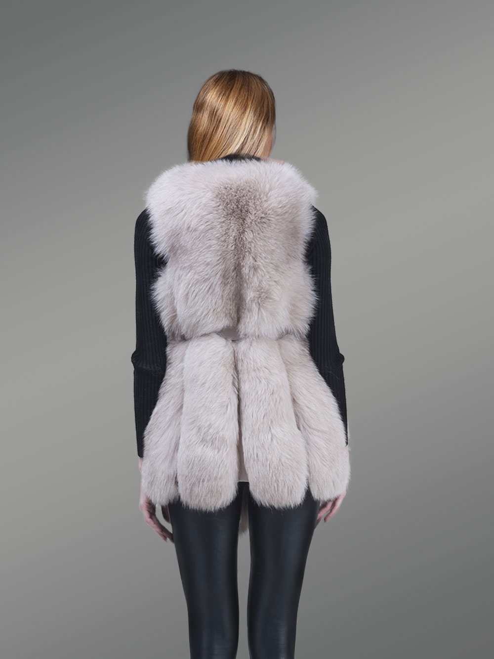 Womens Fox Fur Elegant Vest - Image 6