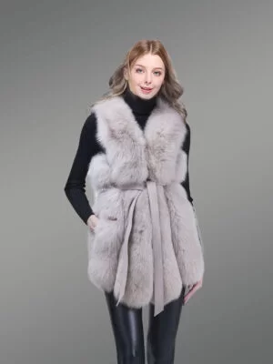 Womens Fox Fur Elegant Vest