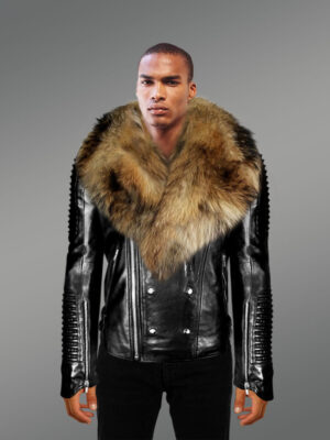 Leather Fur Jacket for Men