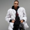 mid-length coat for womens white