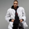mid-length coat for womens white