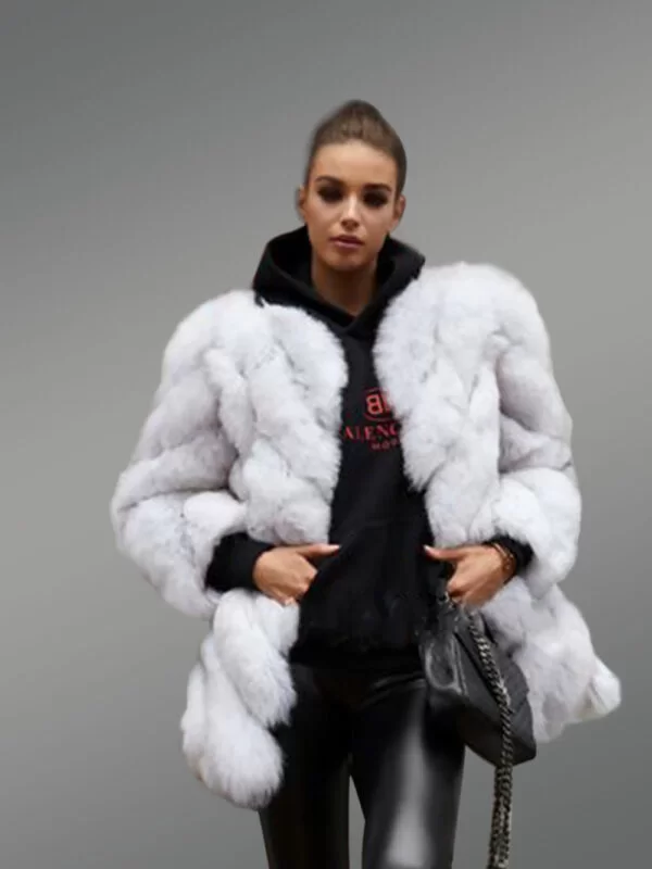 mid-length coat for womens white