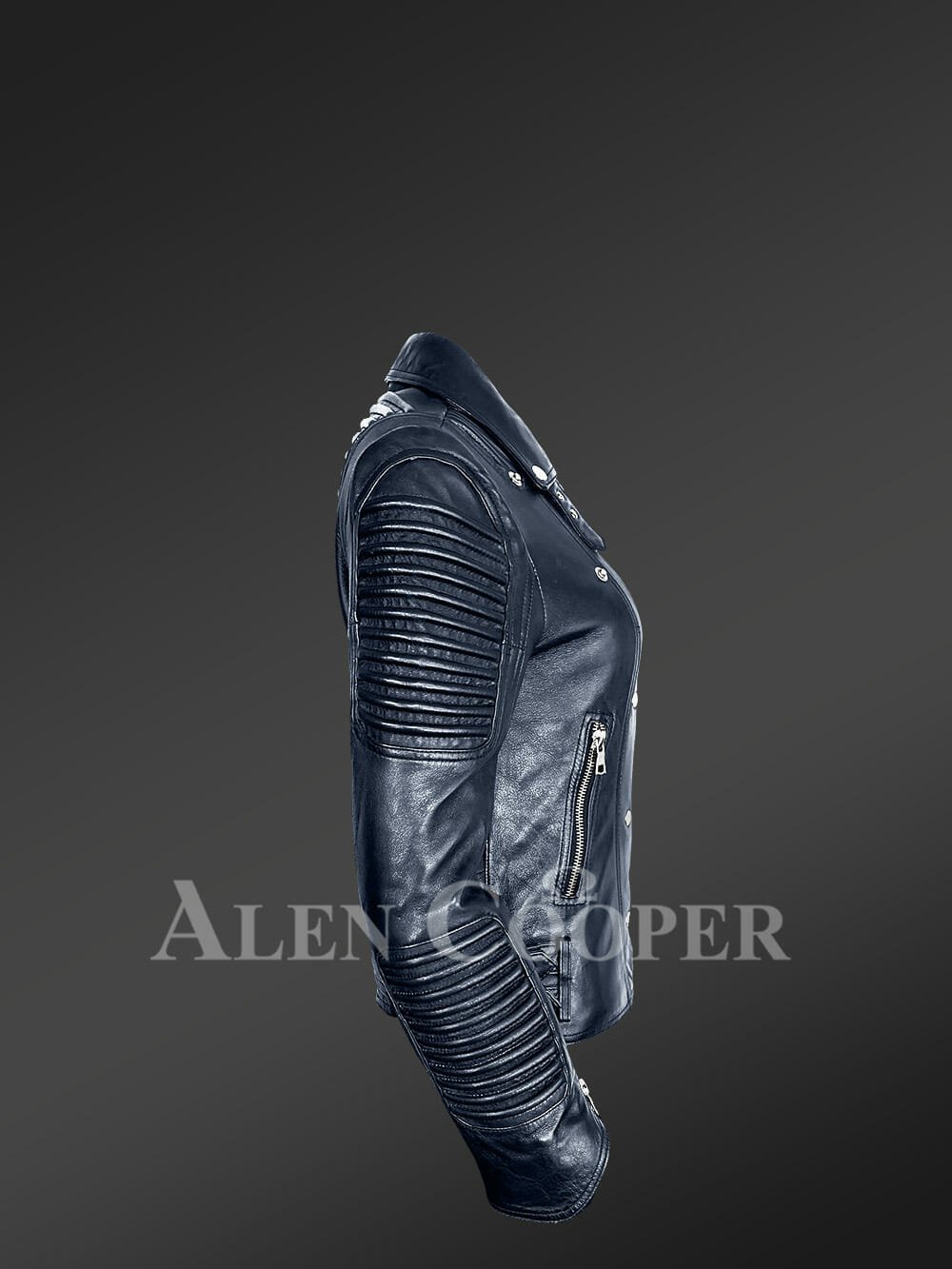 Biker Jacket With Fur And Piping - Image 6
