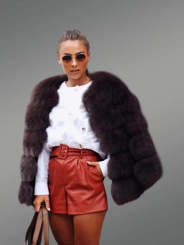 Women’s Textured Fox Fur coat with Baggy Fit - Image 3