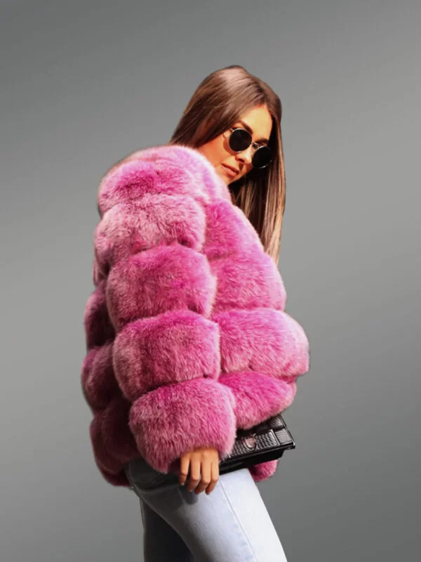 Women’s Textured Fox Fur coat with Baggy Fit - Image 5