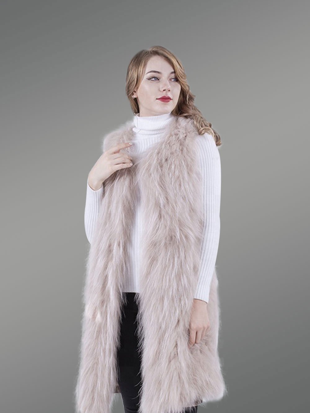 Women’s Mid-Length Super Warm and Stylish Raccoon Fur Winter Outerwear - Image 3
