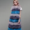 real fox fur multi color paragraph winter vest for women