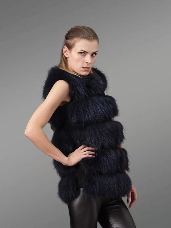 Women’s Super Stylish Sleeveless 5 Paragraph Real Fox Fur Super Warm Winter Vest - Image 7