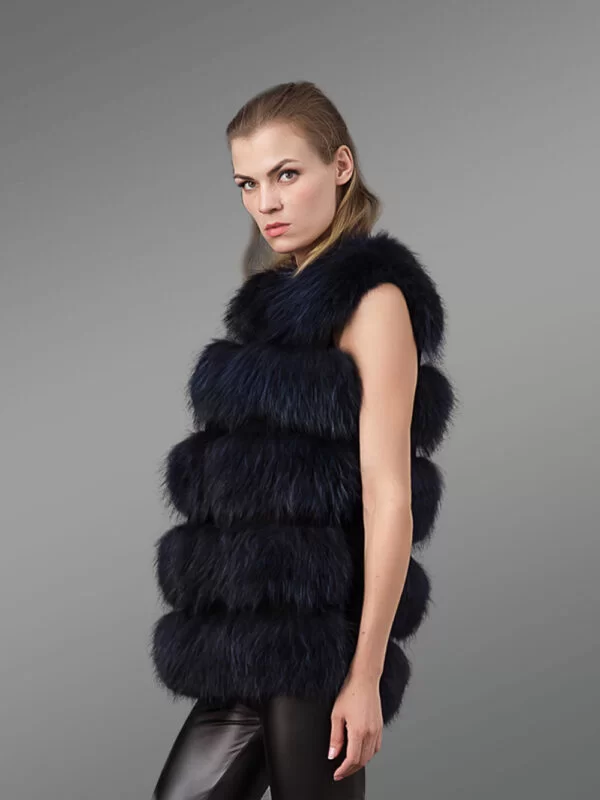 Women’s Super Stylish Sleeveless 5 Paragraph Real Fox Fur Super Warm Winter Vest - Image 8