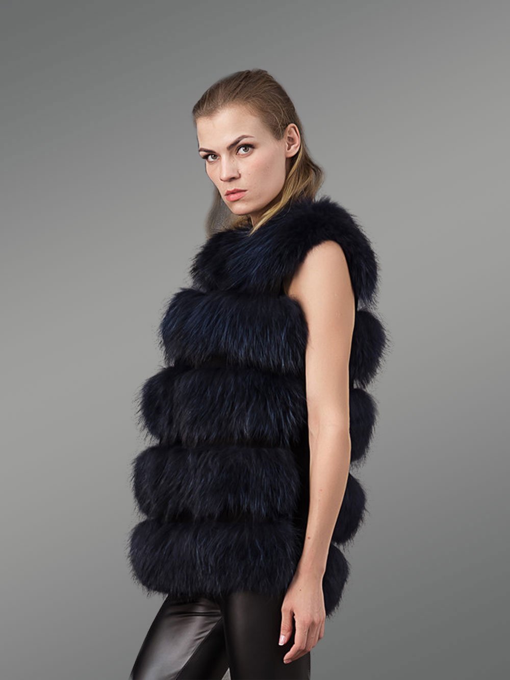 Real Fox Fur Winter Vest - Image 3