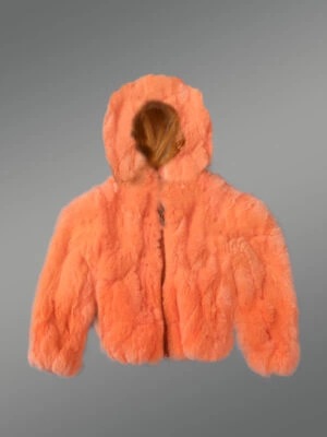 rust color fur outerwear for kids