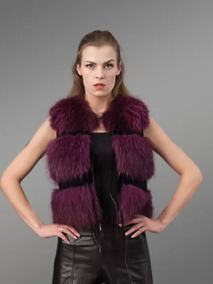 short length 3 paragraph real fox fur winter vest