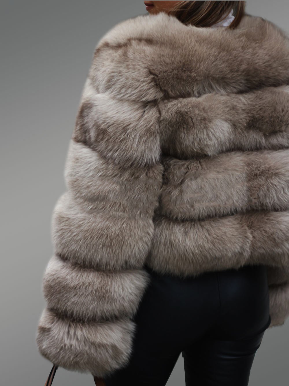 Women’s Short Paragraph Real Fox Fur Super Warm Winter Coat - Image 4