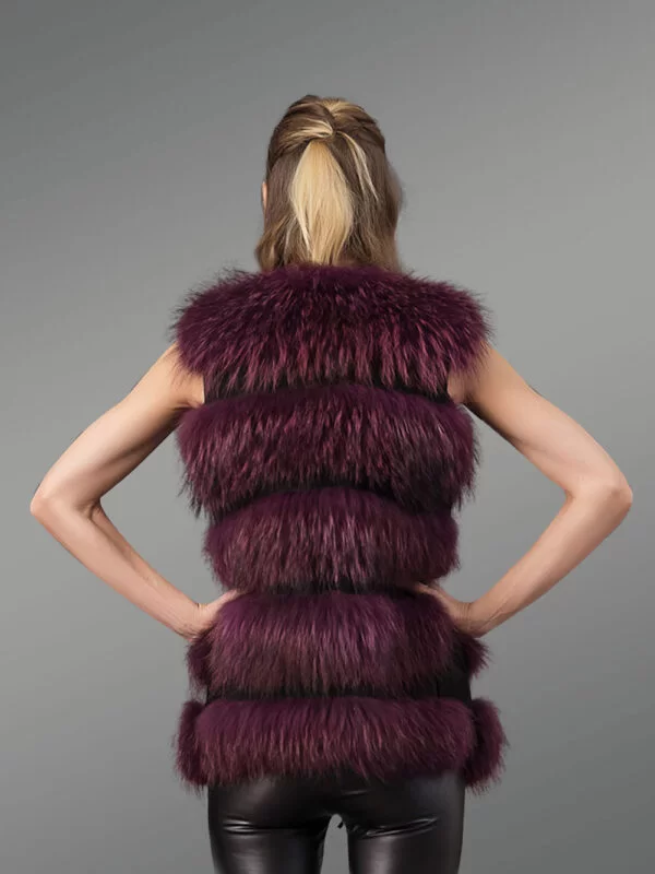 Women’s Super Stylish Sleeveless 5 Paragraph Real Fox Fur Super Warm Winter Vest - Image 5