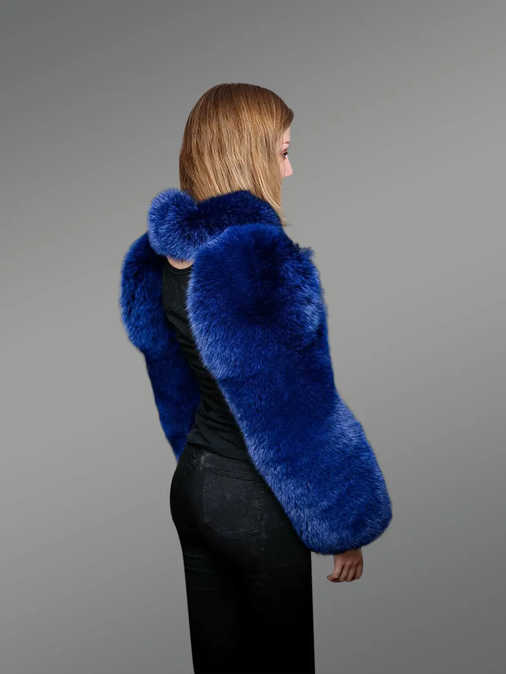 Women’s Detachable Luxury Fox Fur Sleeves with Neck Warmer - Image 4