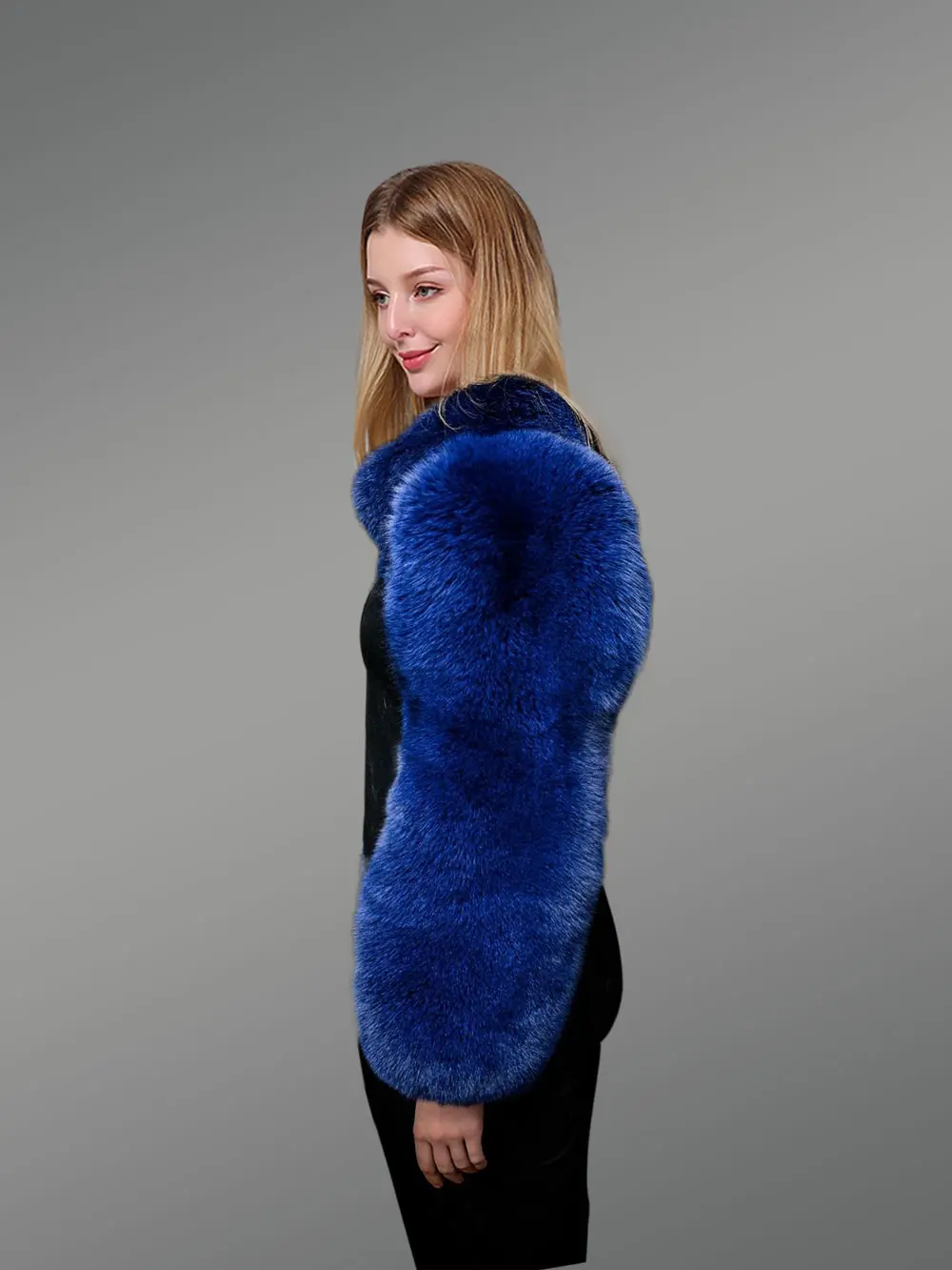 Women’s Detachable Luxury Fox Fur Sleeves with Neck Warmer - Image 3