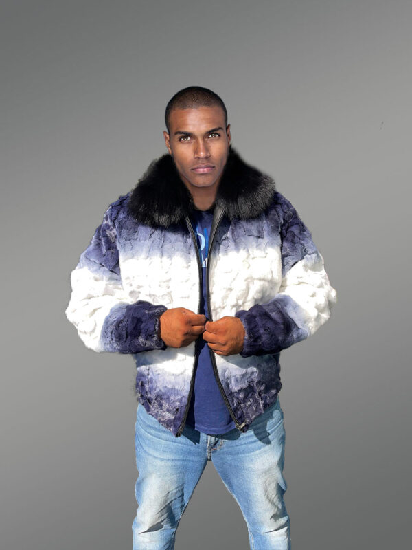 Men Mink Bomber Navy Dual Color