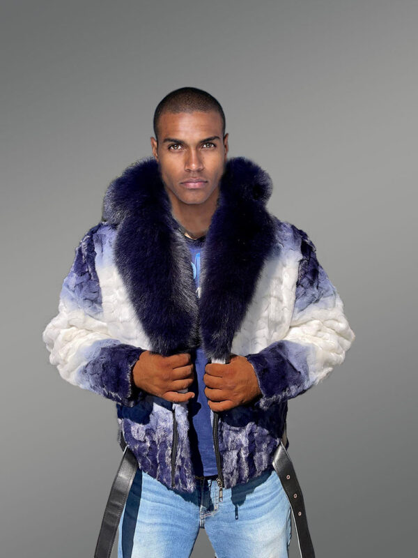 Premium Mink Jacket with Fox Fur Hood and Collar - Image 2