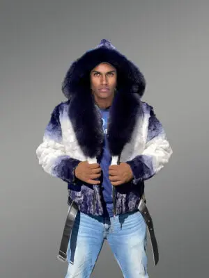 Premium Mink Jacket with Fox Fur Hood and Collar