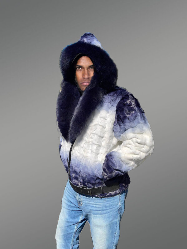 Premium Mink Jacket with Fox Fur Hood and Collar - Image 3
