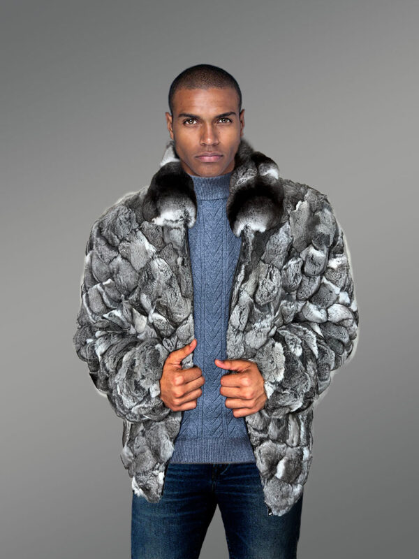 Real Chinchilla Fur Coat Jacket