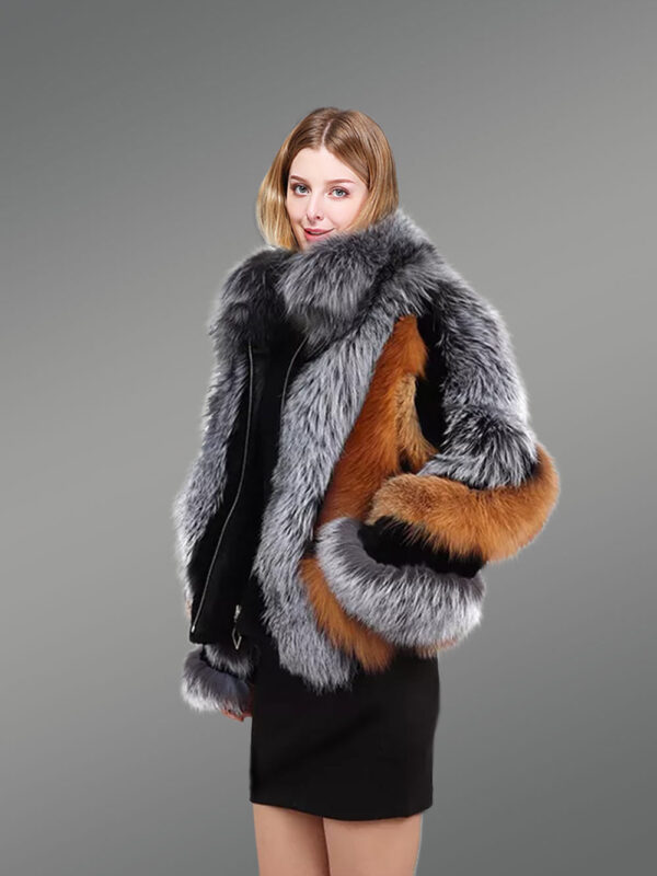 Fox Fur Bomber for Women - Image 3
