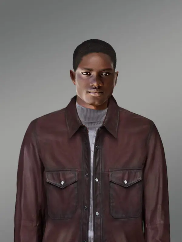 Mens Leather Dress Shirt in Brown – Step Out Looking Suave - Image 5