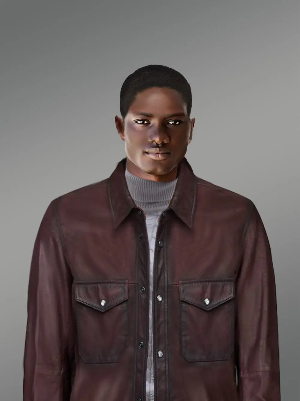 Mens Leather Dress Shirt in Brown – Step Out Looking Suave - Image 5