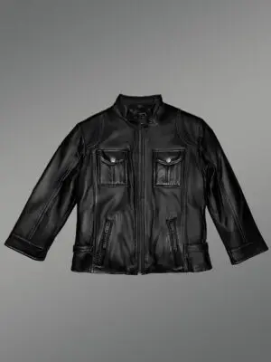 Kid’s Leather Bomber Jacket