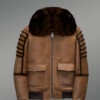 Men’s Aviator Style Shearling Bomber Jacket