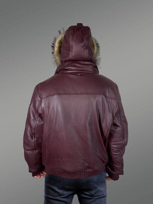 Men’s Puffy Leather Bomber Jacket - Image 7