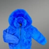 Royal Blue Jacket In Rabbit Fur