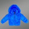 Royal Blue Jacket In Rabbit Fur