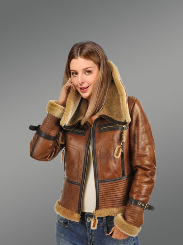 Shearling Bomber for Women - Image 2