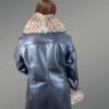 Long Shearling Coat with Raccoon Fur