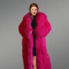 Mongolian Wool Shearling Long Coat close view