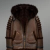 Brown Shearling Jacket with Arctic Fox Fur
