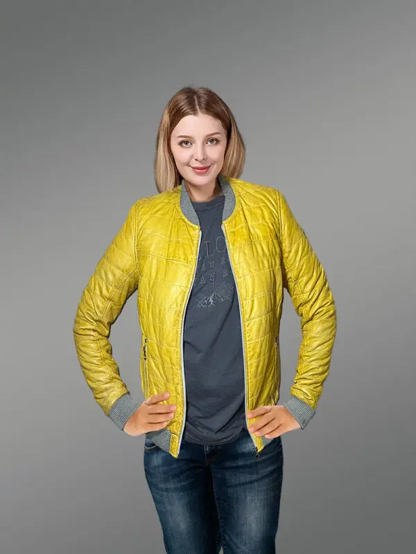 Down Leather Bomber