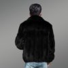 Black Full Skin Mink Fur Bomber Jacket for Men is Stylish and Luxurious