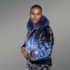 Luxurious Mink Jacket for Men in Dense Fox Fur Collar