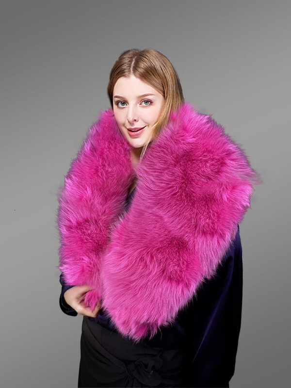 Womens Arctic Fox Stylish Furry Collar Scarf