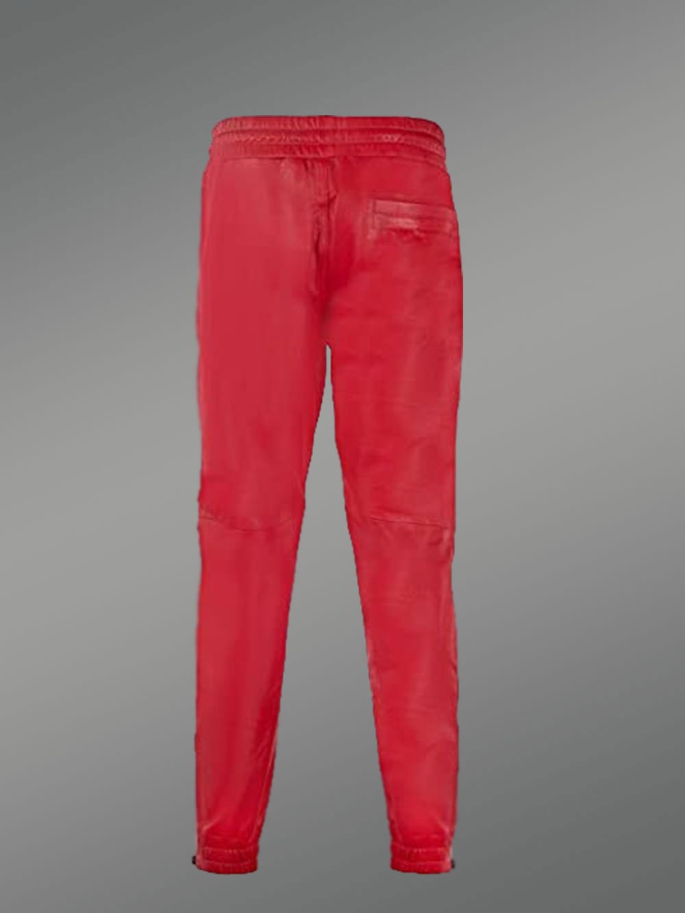 Leather Joggers in Red - Image 3