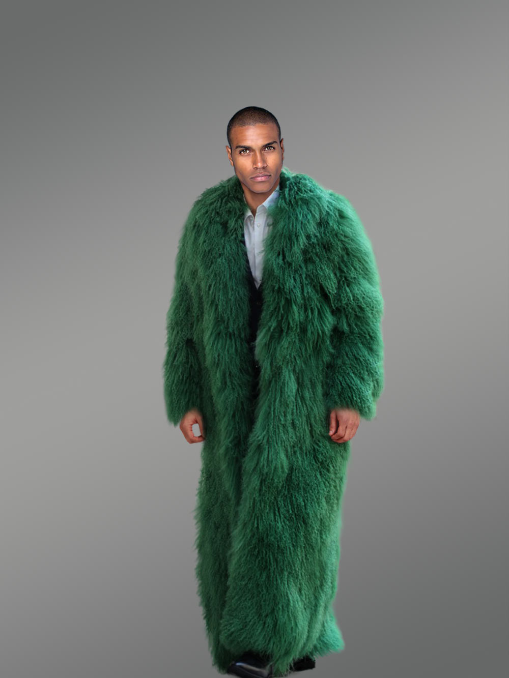 Men’s Long Mongolian Fur Coat
