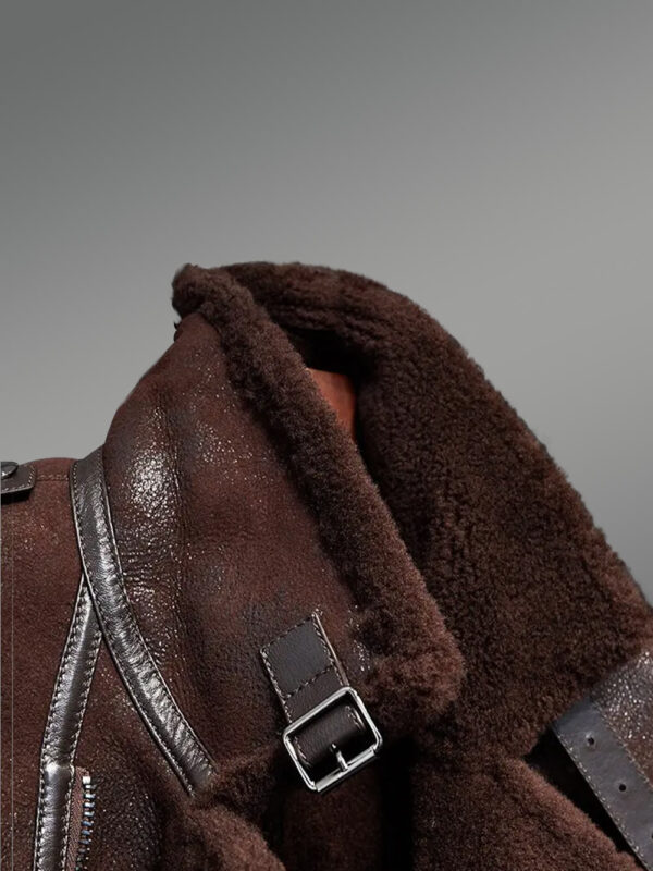 Sheepskin Shearling Featured in Bomber for Men - Image 3
