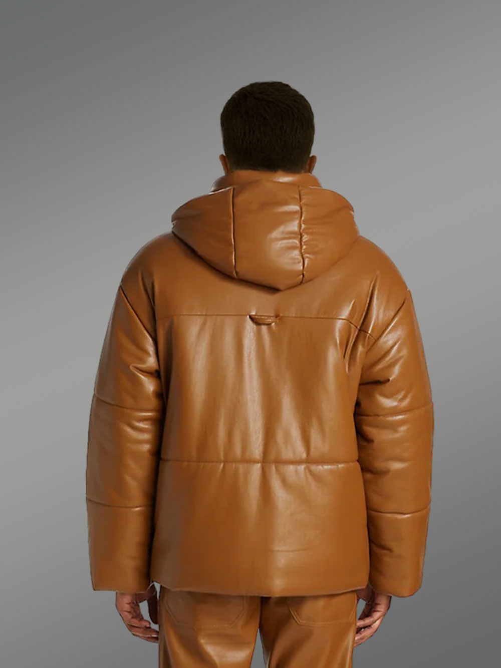 Men’s Puffer Leather Bomber Jacket