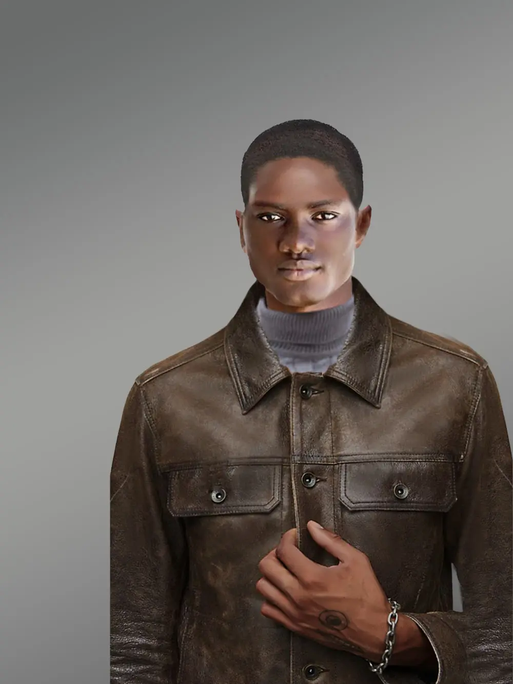 Authentic Leather Jacket in Long Sleeves for Men - Image 3