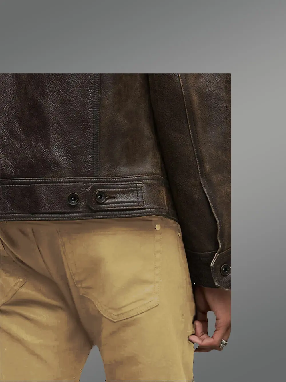 Authentic Leather Jacket in Long Sleeves for Men - Image 6