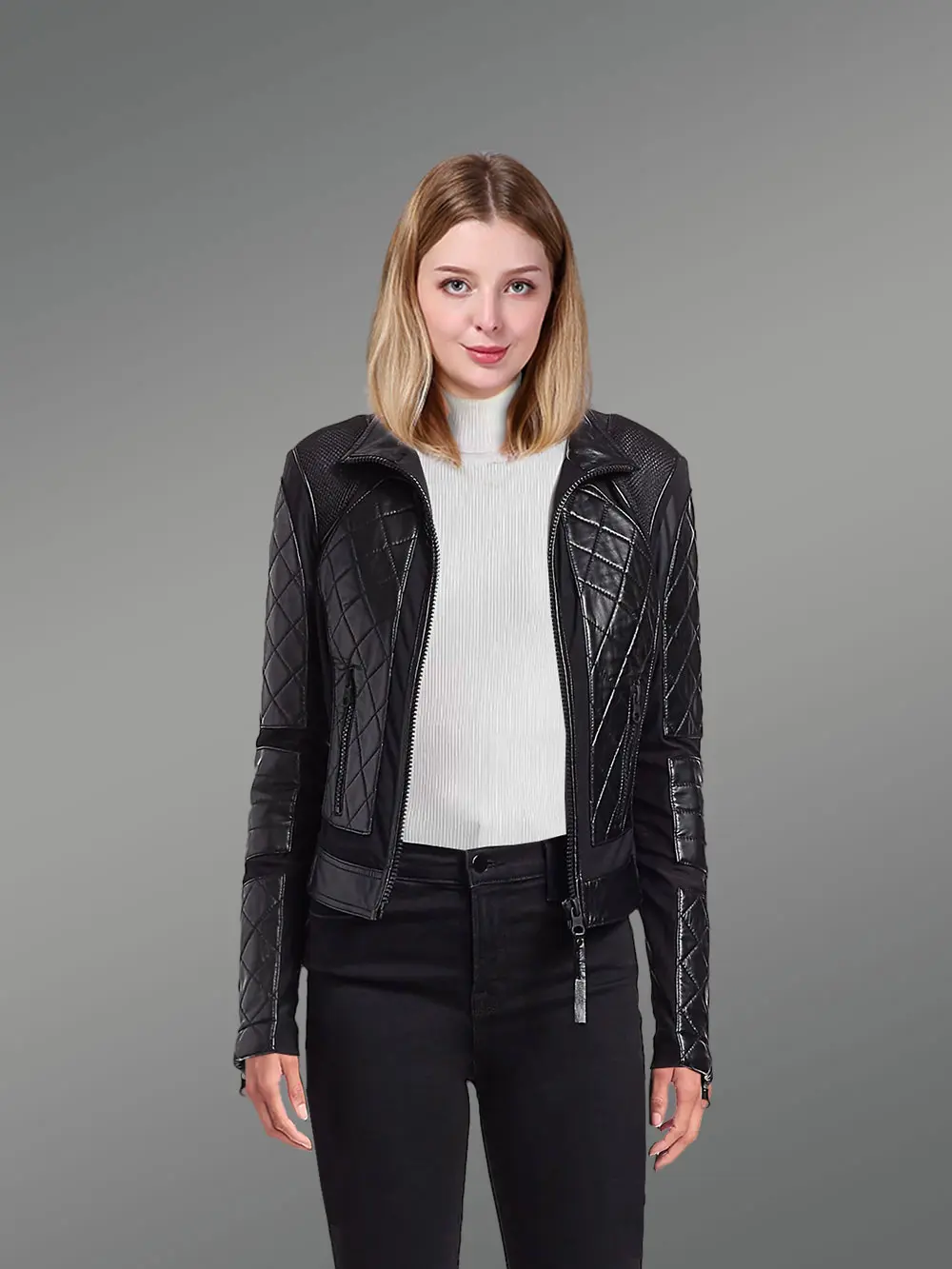 Moto Leather Jacket for Women