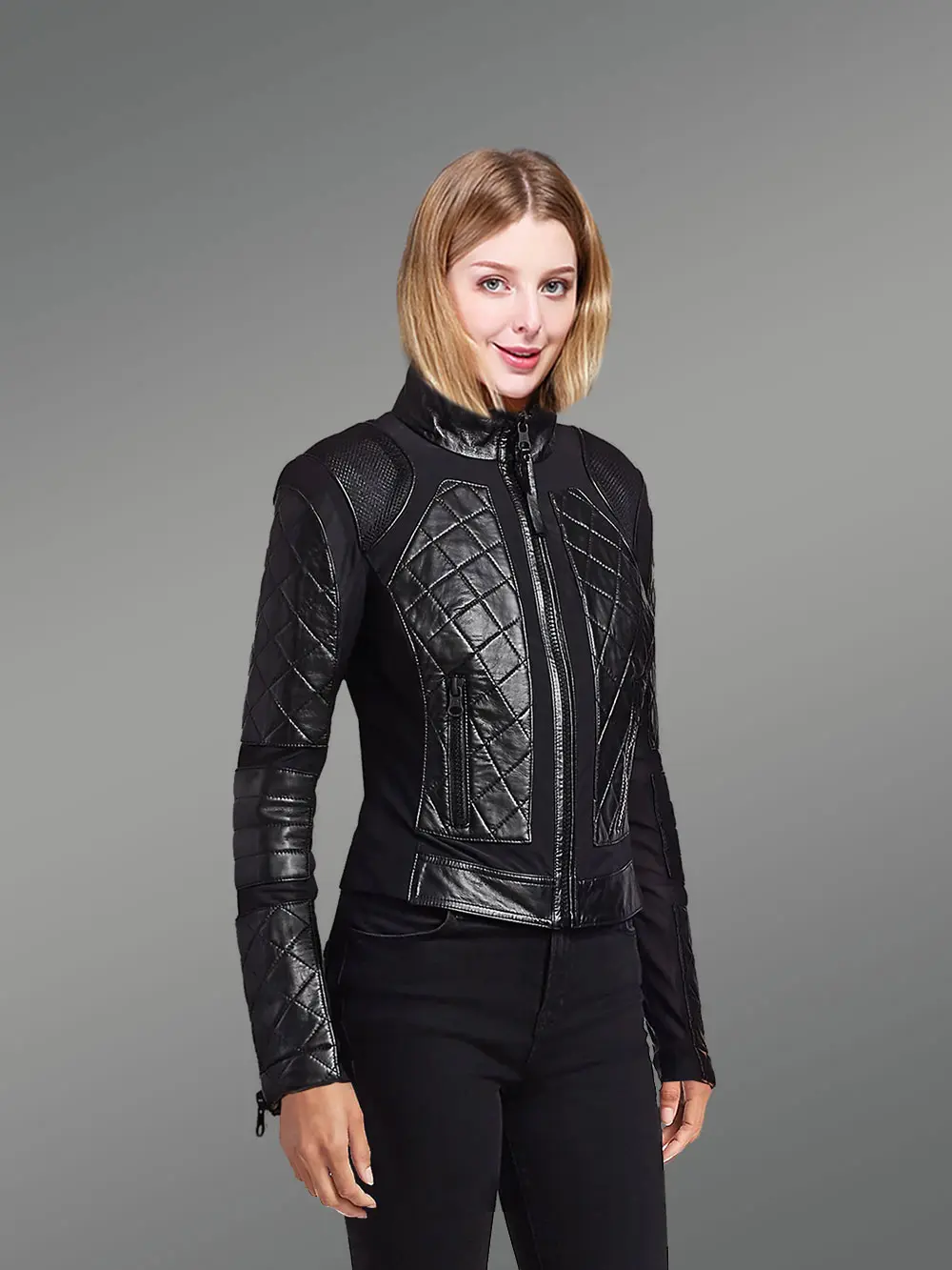 Moto Leather Jacket for Women - Image 4