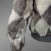 Geometric Rabbit Fur Bomber for Women hand view
